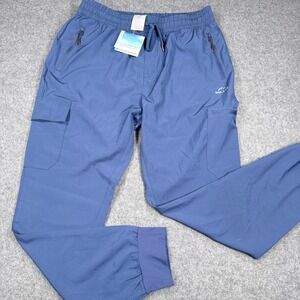 Willit Mens Blue UPF 50+ Sun Protection Cargo Joggers Hiking Pants Large NWT